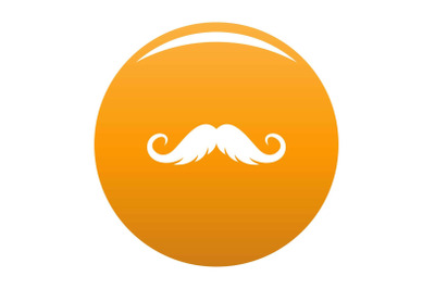 Fluffy mustache icon vector orange