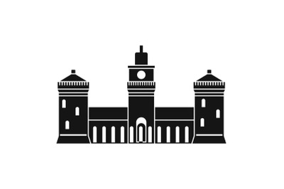 Old castle icon, simple style