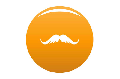 Cutting mustache icon vector orange