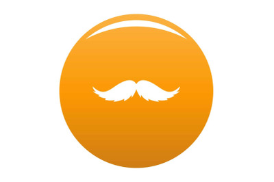 Man mustache icon vector orange