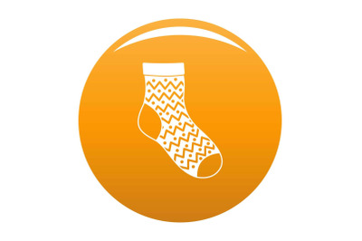 Ornament sock icon vector orange