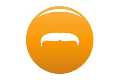 Villainous mustache icon vector orange