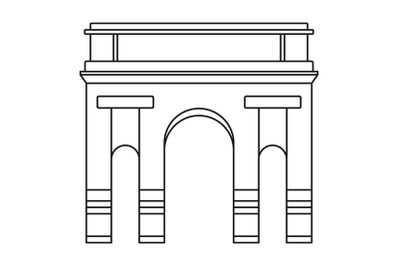 Historical arch icon, outline style