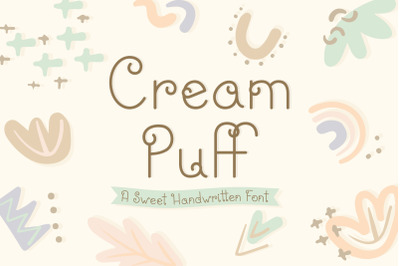 Cream Puff Font | Fun Sweet Lettering | Multilingual &amp; Ligatures
