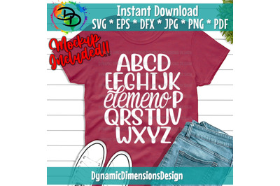 Alphabet Elemeno SVG File, Teacher svg, school svg, back to school svg