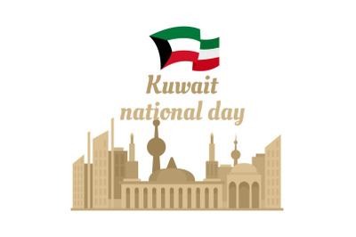 Kuwait national day background, flat style