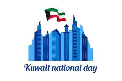 Kuwait national holiday background, flat style