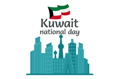 Celebration Kuwait national day background, flat style