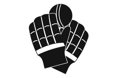 Cricket gloves logo, simple style