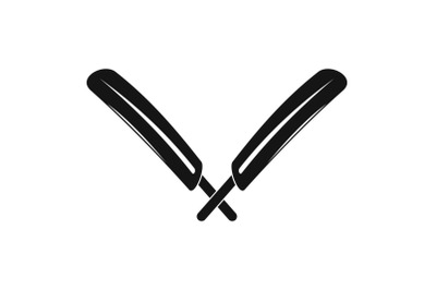 Crossed cricket bats logo, simple style