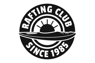 Rafting club logo, simple style