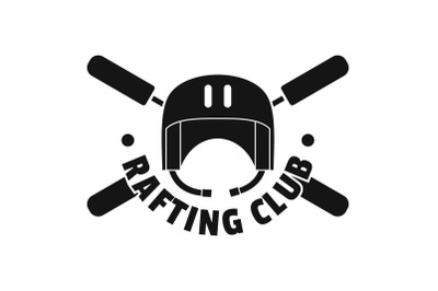 Rafting club helmet logo, simple style