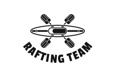 Rafting team logo, simple style