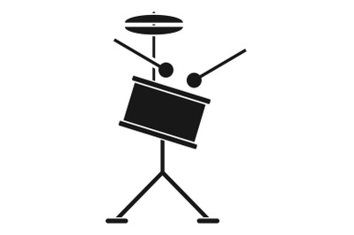 Rock drums icon, simple style