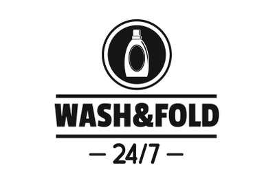 Laundry wash and fold logo, simple style