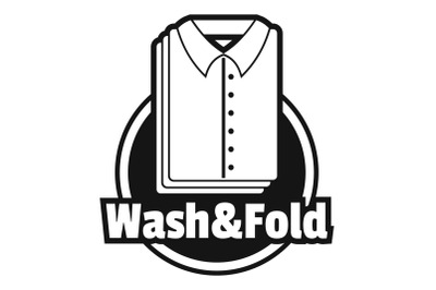 Laundry shirt wash and fold logo, simple style