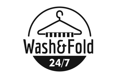 Wash and fold laundry logo, simple style