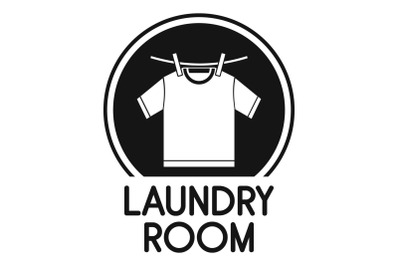 Laundry clothes room logo, simple style