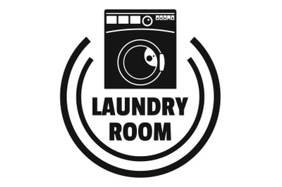 Wash machine laundry room logo, simple style