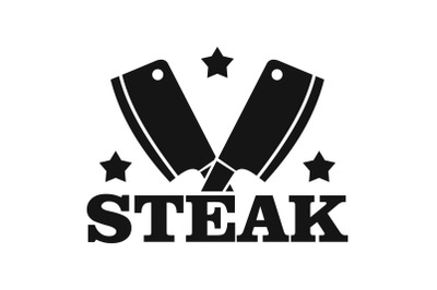 Steak knife logo, simple style