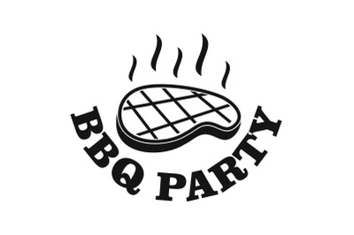Bbq party logo, simple style