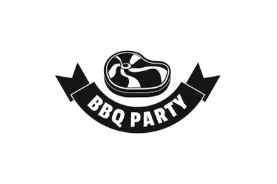 Steak bbq party logo, simple style