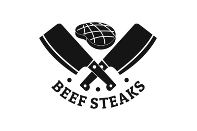 Beef bbq steaks logo, simple style