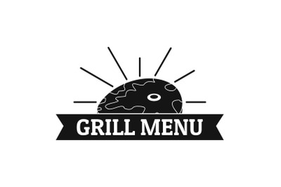 Bbq grill menu logo, simple style