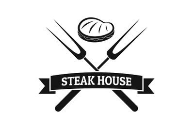 Steak bbq house logo, simple style