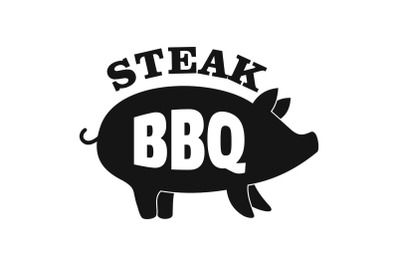 Bbq steak logo, simple style