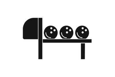 Bowling stand balls icon, simple style