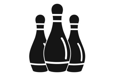 Bowling skittles icon, simple style