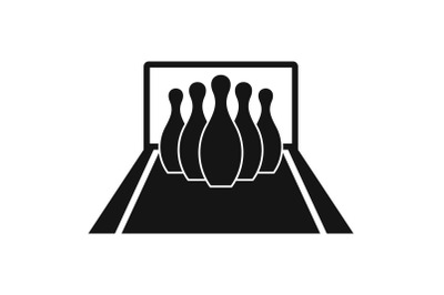 Bowling pines icon, simple style