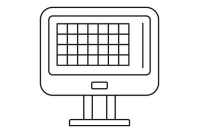 Bowling score table icon, outline style