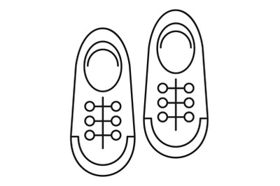 Bowling shoes icon, outline style
