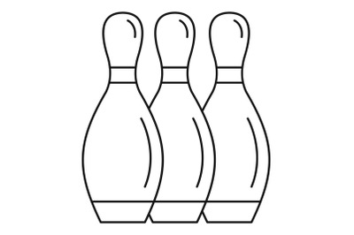 Bowling skittles icon, outline style