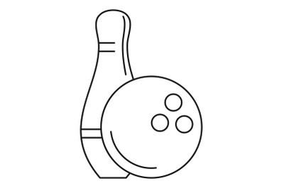 Bowling icon, outline style