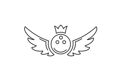 Bowling king emblem icon, outline style
