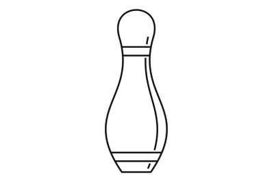 Bowling pin icon, outline style