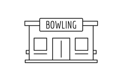 Bowling house icon, outline style
