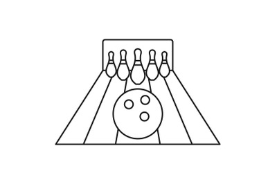 Ready for bowling strike icon, outline style