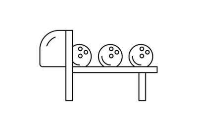 Bowling balls icon, outline style