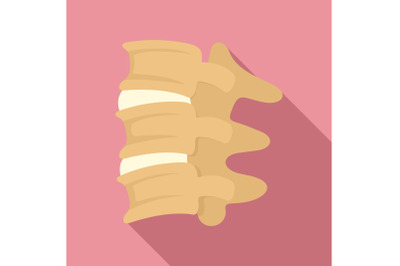 Spinal column discs icon, flat style