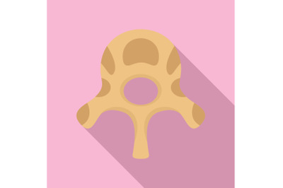 Vertebra disc icon, flat style
