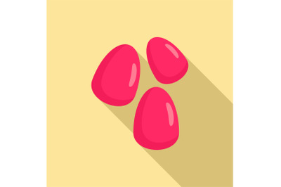 Pomegranate seeds icon, flat style