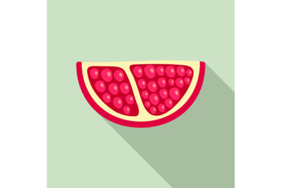 Piece of pomegranate icon, flat style