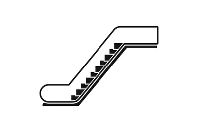 Glass escalator icon, simple style