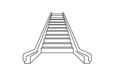 Escalator icon, outline style