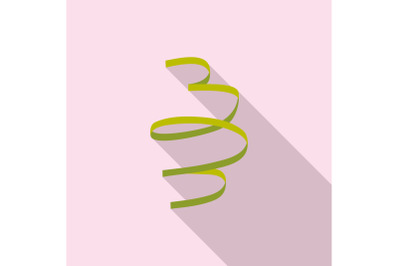 Lime serpentine icon, flat style