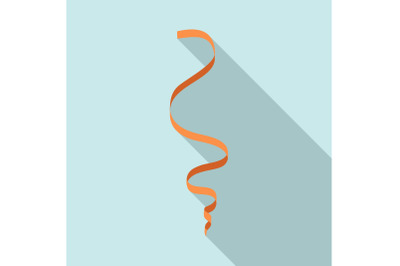 Orange serpentine icon, flat style
